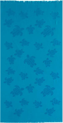 Vilebrequin Πετσέτα Θαλάσσης με Κρόσσια Μπλε 188x100εκ.