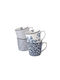 Laura Ashley Κούπα Κεραμική Μπλε 320ml 4τμχ