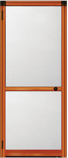 Mosquito Net Door Screw-Hinged Aluminum Brown with Frame 230x110cm