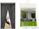 General Trade Pet Friendly Door Mosquito Net with Velcro with Magnetic Clasp Gray 240x100cm