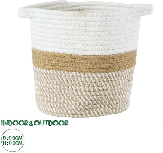 GloboStar Artificial Garden Ithaki Κασπώ Rattan Καφέ με Βάση 20x20x20εκ.