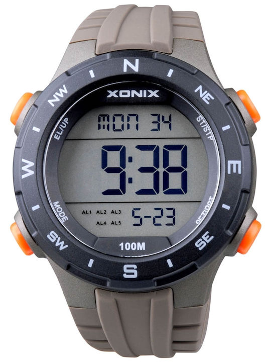 Xonix Digital Men's Watch 46mm Chronograph Battery with Beige Rubber Strap