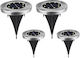 Set of 4 Stake Solar Lights with Natural White Light 4000K IP67 11.5cmx11.5cmx13cmcm