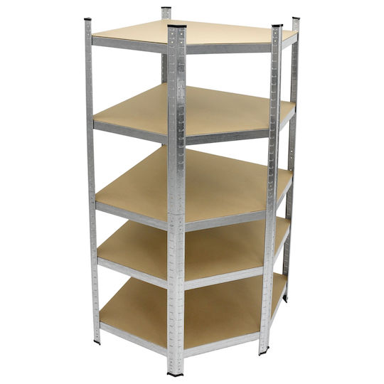 ECD Germany Raft Colț Dexion Galvanizat 70x40x180 cm Cu 5 Rafturi Rezistență Totală 750 kg