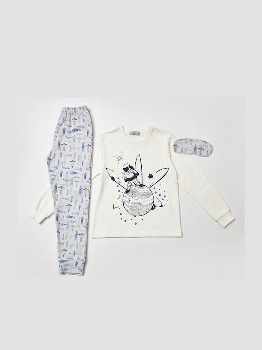 Hashtag Kinder Schlafanzug Winter Baumwolle Weiß