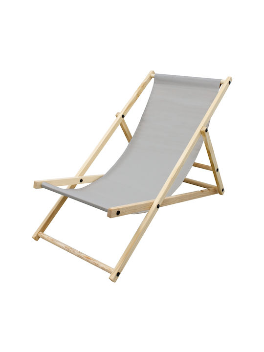 Liegestühle Holz mit Gray Stoff 117x52x10cm