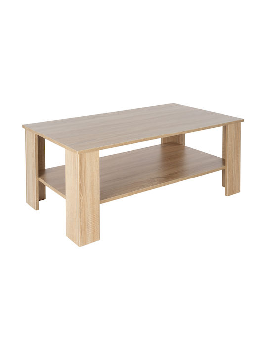 Rectangular Wooden Coffee Table Oak L100xW43xH57cm