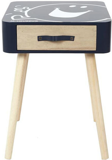 Masa de noapte pentru copii Lemn Albastru marin 35x35x48cm