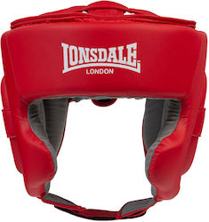 Lonsdale Adult Open Face Boxing Headgear Synthetic Leather Red