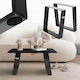 ML-Design Wooden Furniture Leg 2 Pieces Suitable for Table / Coffee Table 40x43cm Black