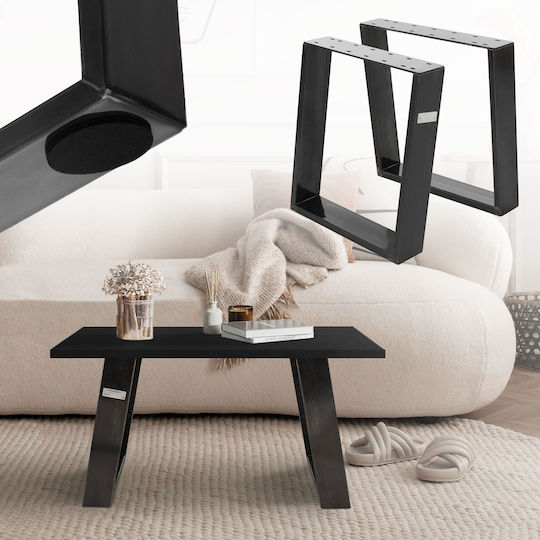 ML-Design Wooden Furniture Leg 2 Pieces Suitable for Table / Coffee Table 40x43cm Black