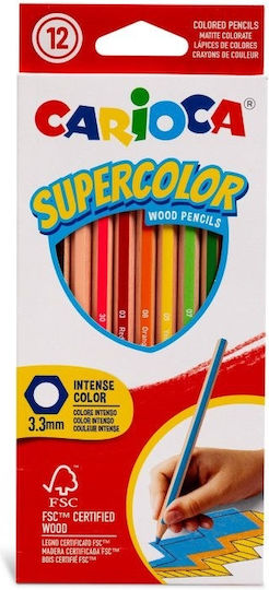 Carioca Hexagonal Supercolor Ξυλομπογιές Σετ 12 χρώματα
