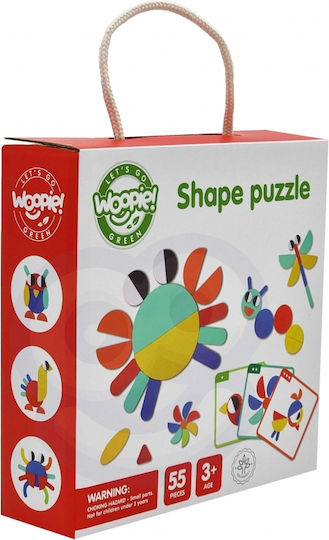 Woopie Shape Puzzle Montessori Εκπαιδευτικό Παιχνίδι Γνώσεων για 3+ Ετών