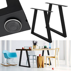 ECD Germany Metallic Leg for Table / Coffee Table / Office 60x72cm Black