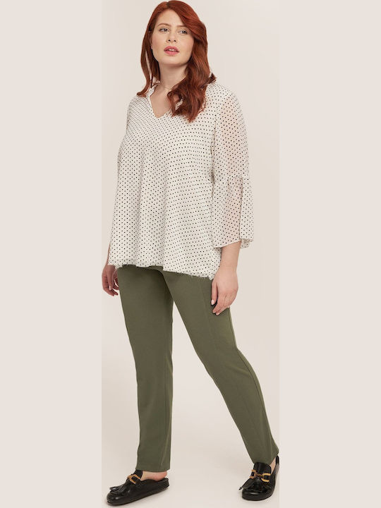 Dina Women's Fabric Trousers Khaki
