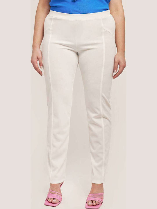 Dina Women's Fabric Trousers White