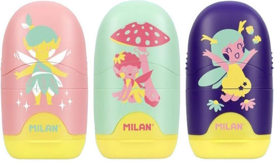 Milan Capsule Пластмаса Острилка Буренце с Гума (Различни цветове) 1бр
