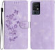 Butterfly Flower Wallet Μωβ (TCL 40 SE)