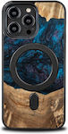 Wood Back Cover Navy Blue (iPhone 14 Pro Max)