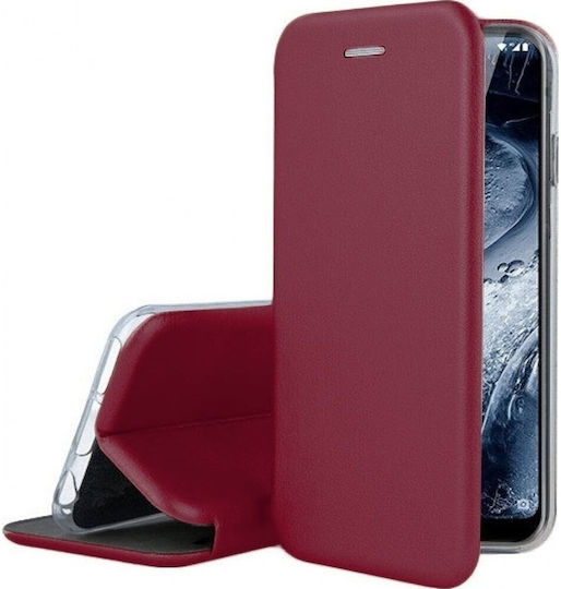 Smart Magnet Elegance Book Piele artificială Burgundy (Poco X5)