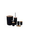 Aria Trade Plastic Bathroom Accessory Set Black 6pcs