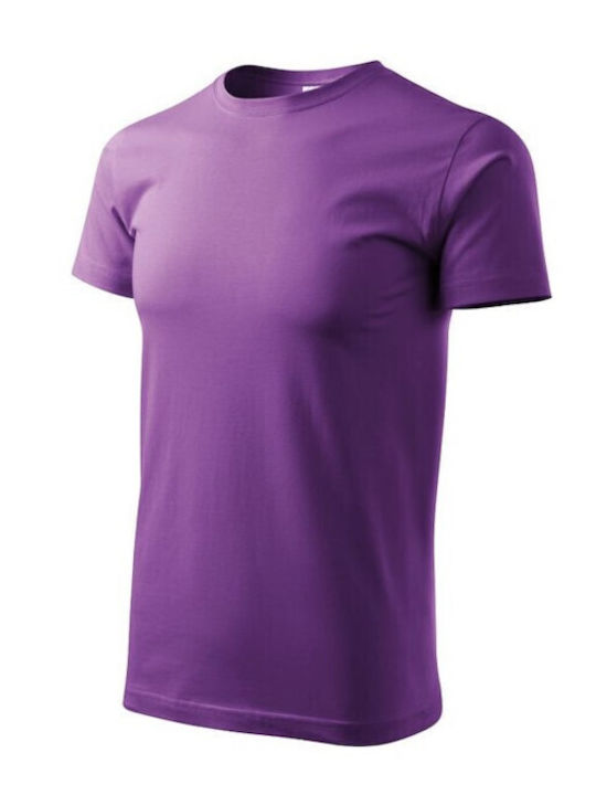 Malfini Basic Ανδρικό Διαφημιστικό T-shirt Κοντομάνικο σε Μωβ Χρώμα