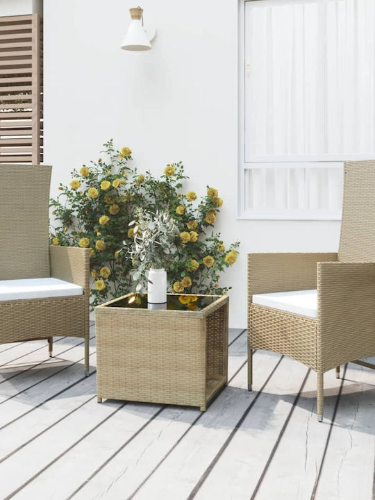 Garden & Outdoor Furniture Sets Living Room Set Pieces Beige with Pillows