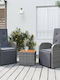 Garden & Outdoor Furniture Set for Small Outdoor Spaces 3 Pieces Gray with Pillows