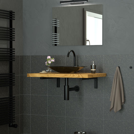 ML-Design Heavy-Duty Metallic Corner Shelf Black 350x150mm 490006971