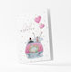 Greeting Card Wedding with Motion 12x17cm in Pink Color