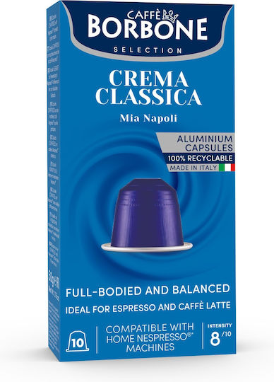 Caffe Borbone Capsules Espresso Crema Classica Compatible with Machine Nespresso 10caps,tobolek