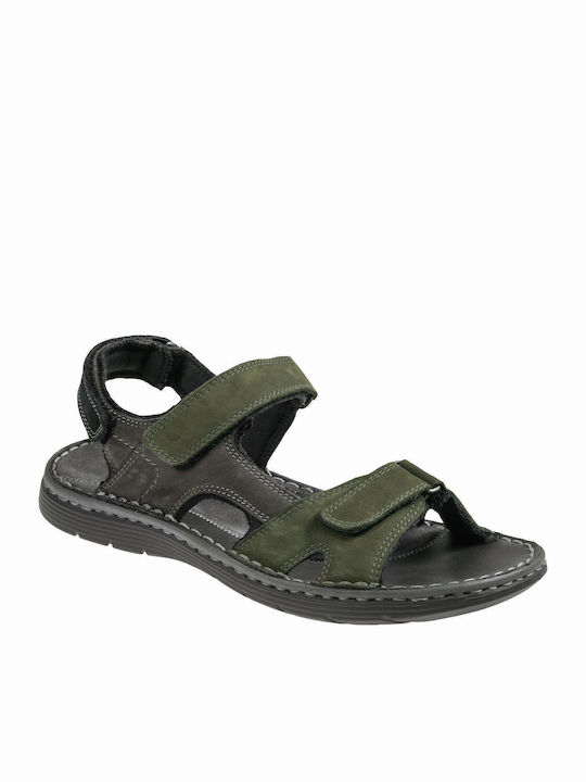 Leder Herrensandalen in Grün Farbe