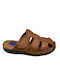 Leder Herrensandalen in Tabac Braun Farbe