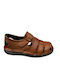 Leder Herrensandalen in Tabac Braun Farbe