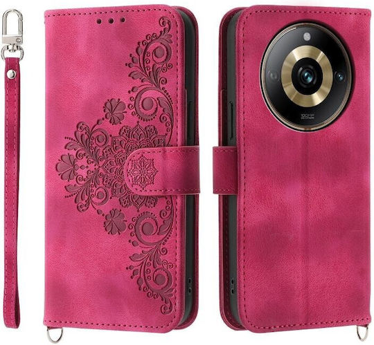 Skin-feel Embosse Wallet Burgundy (Realme 11 Pro / 11 Pro+)