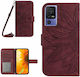 Sun Flower Wallet Burgundy (TCL 40 SE)