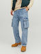 Jack & Jones Men's Jeans Pants in Baggy Line Blue