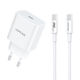 Vipfan Φορτιστής με Θύρα USB-C και Καλώδιο USB-C - USB-C 20W Quick Charge 3.0 Λευκός (E04)