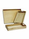 Karageorgos Bros Wooden Rectangular Serving Tray with Handles in Beige Color 40x25x4.5cm 1724 1pcs