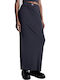 Τζιν Ψηλόμεση Maxi Φούστα Navy Μπλε