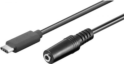Powertech USB 2.0 Cable USB-C male - 3.5mm female Μαύρο 1m (CAB-UC059)