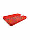 Pylones Kunststoff Rechteckig Serviertablett mit Griffen in Rot Farbe 53.7x34.7x5cm 1Stück