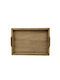 Korres Craft Wooden Rectangular Serving Tray with Handles in Pink Color 44x31x4.5cm 236-302-03 1pcs