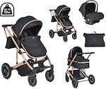 Moni Thira Verstellbar 3 in 1 Baby Kinderwagen Geeignet für Neugeborene Black 10kg