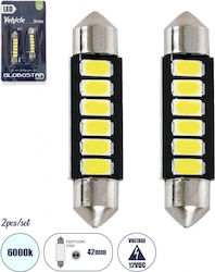 GloboStar Лампи Автомобила C5W LED 6000К Хладно...