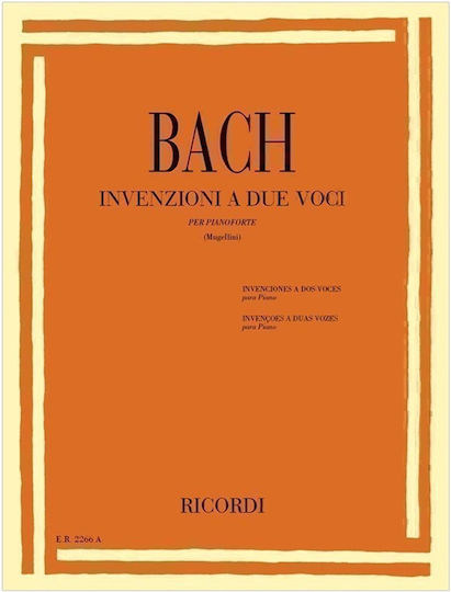 Ricordi Bach J.s - Inventions A Deux Vois за Пиано / Глас