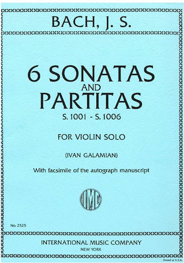 International Music Company Bach J.s.6 Sonates And Partites Sheet Music for Violin