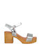 Leather Women's Sandals Silver