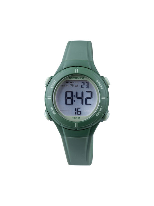 Xonix Kids Digital Watch with Rubber/Plastic Strap Green