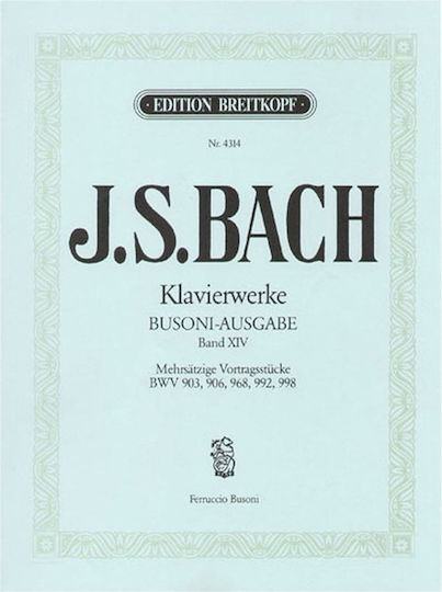 Breitkopf & Hartel Bach J.s. - Mehrsatzige Vortragsstuck Sheet Music for Piano